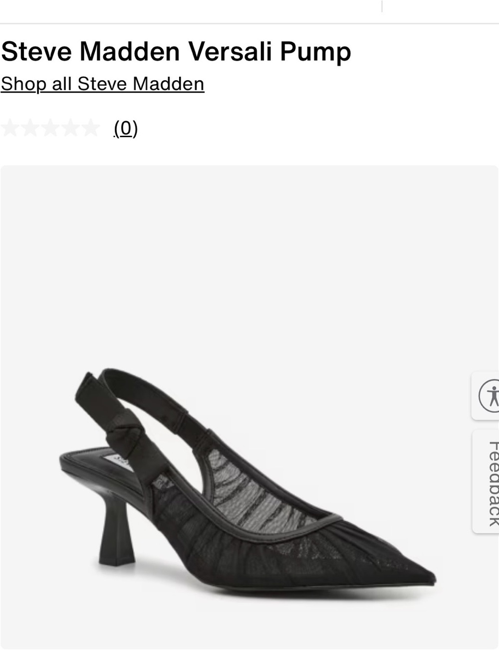 Steve Madden Versali Black Mesh Slingback